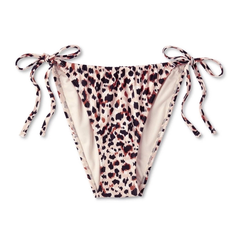 NWT- Wild Fable Tie-Side Leopard Print Adjustable Back Bikini Bottom